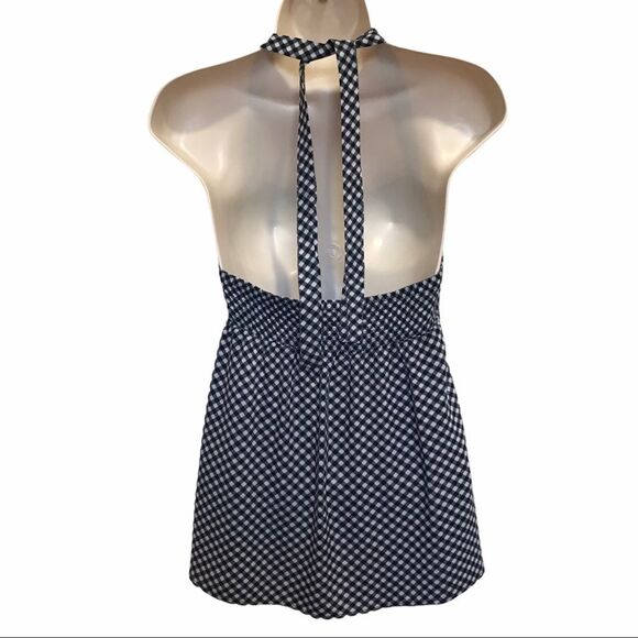 Kirra Black White Checkered Halter Top Summer Sz M - Picture 4 of 12